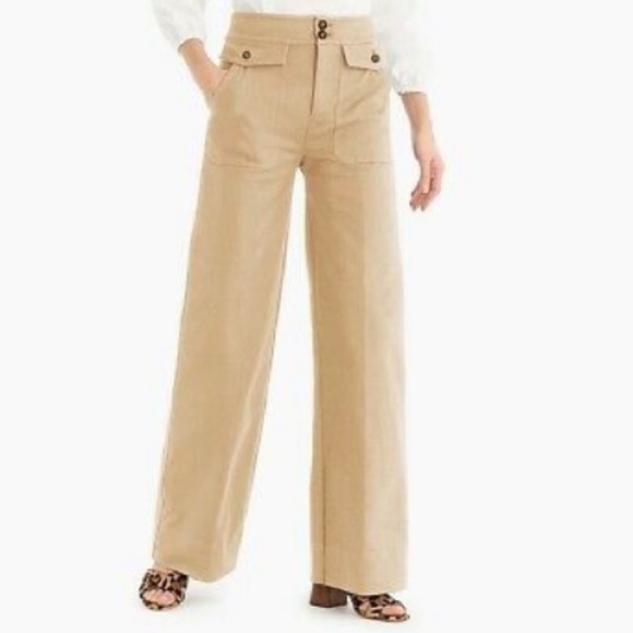 JCrew  Wide Leg Twill Pants - Picture 1 of 3